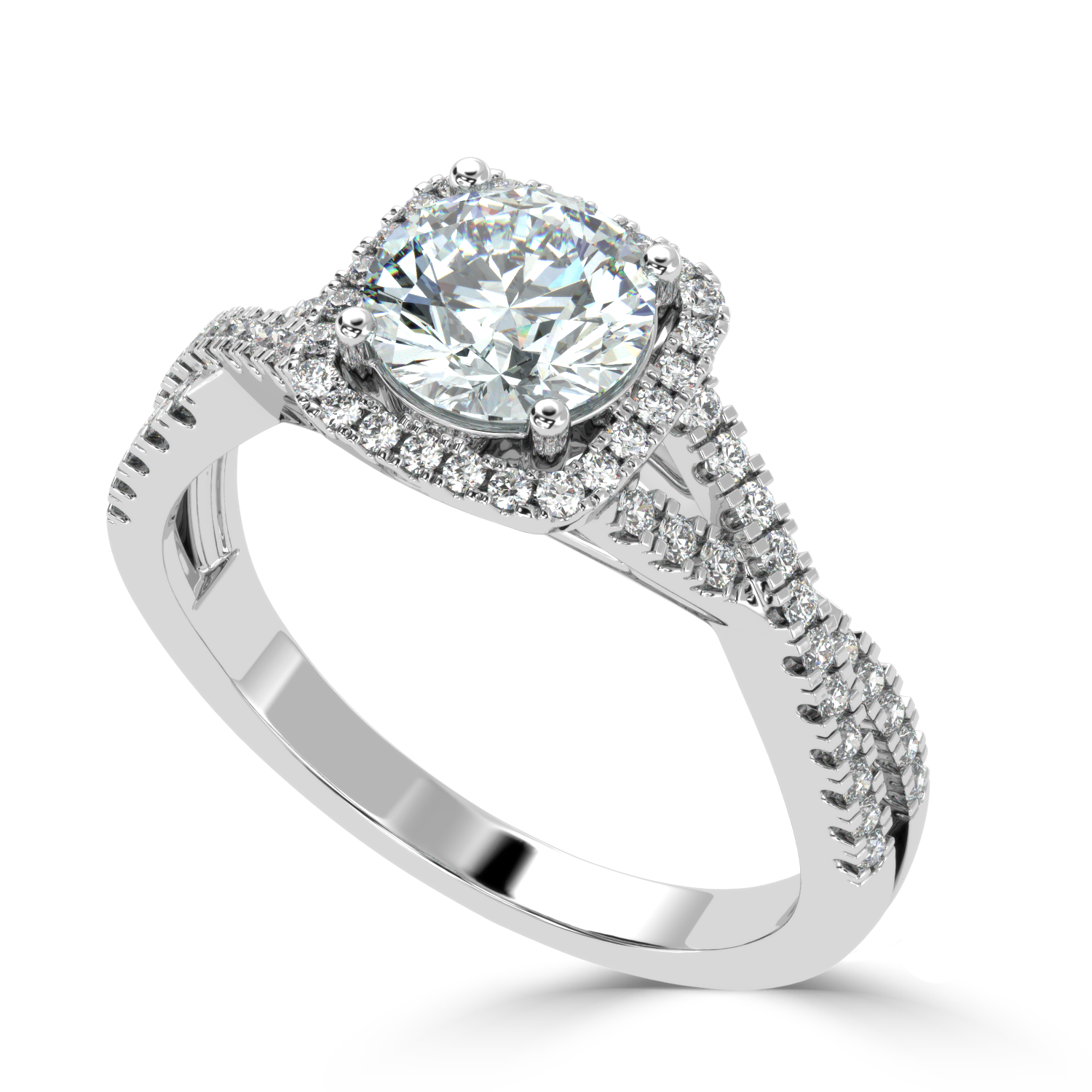 Buy 1.03Ct Multirow Natural Diamond Ring | SolitaireKart